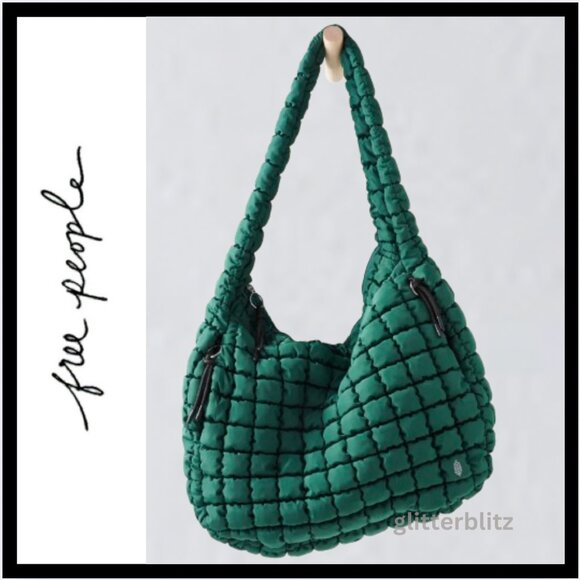Free People Quilted Carryall in Fuji Jade